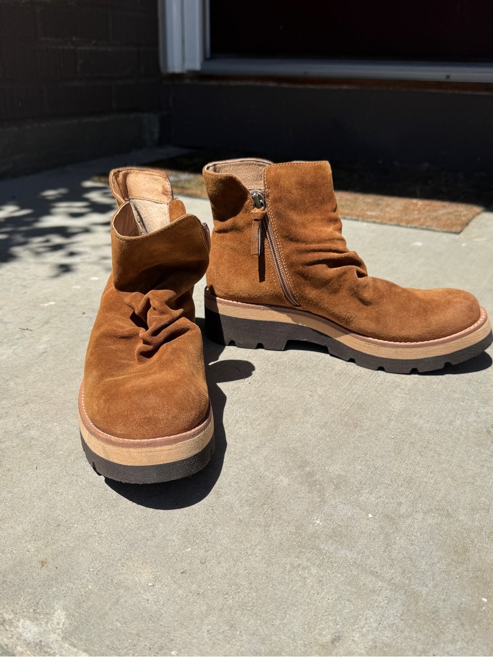 Sofft Brown Suede Ankle Boots with Side Zip size 8.5